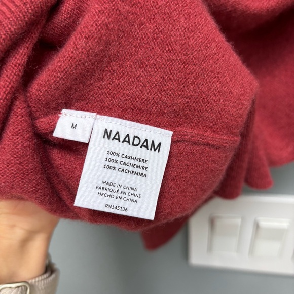 NAADAM The Original Cashmere Sweater in Burgundy / Wine M - Picture 9 of 9